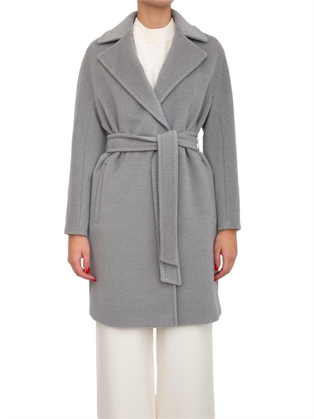 cappotto midi scire max mara in beaver di pura lana vergine grigio scire