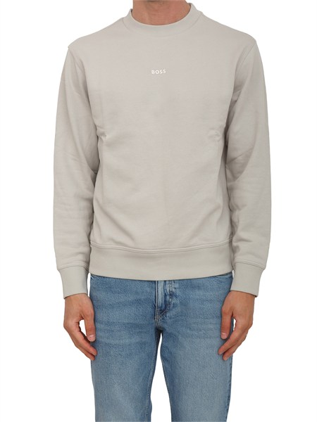 felpa beige boss uomo in cotone wesmallcrew50514541