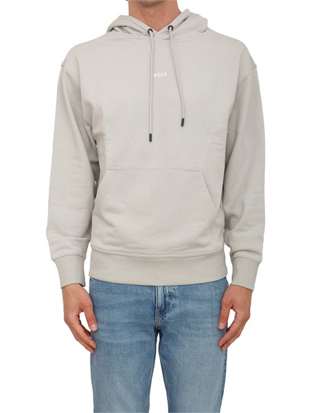 felpa boss uomo in cotone beige wesmallhood50514530