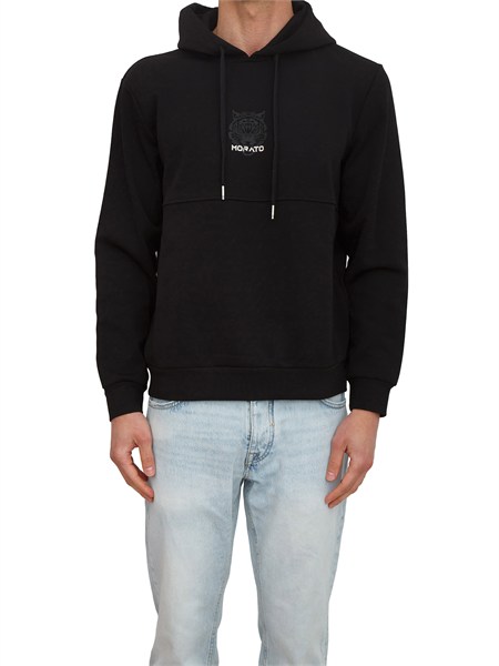 felpa cappuccio antony morato in cotone interlock nera mmfl01122fa150178