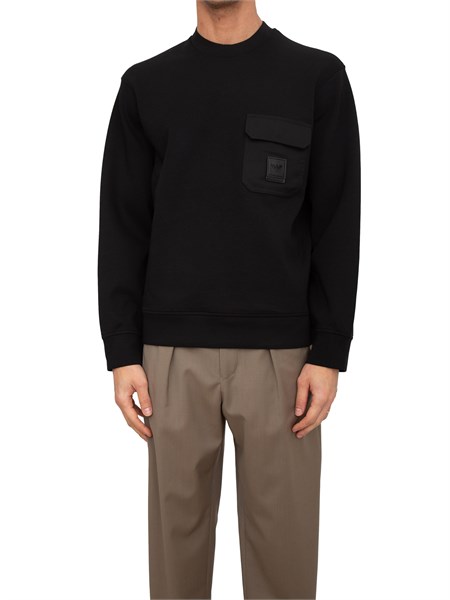 felpa girocollo uomo emporio armani in double jersey nero em002925af10013