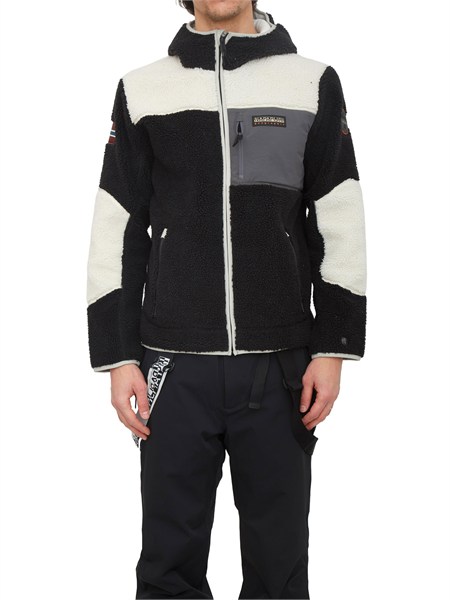 felpa in pile napapijri yupik in teddy bianco nero yupikfzh3np0a4gnsmcb1