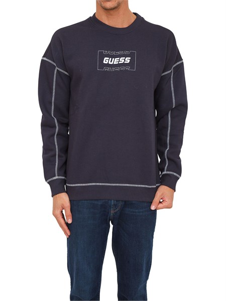 felpa uomo guess jeans blu z2bq17kbgq2