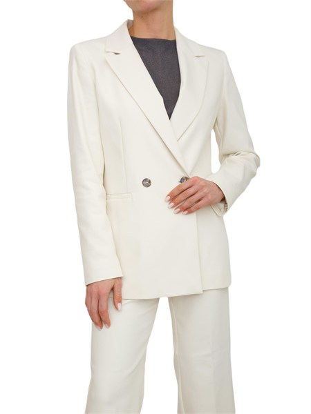 giacca doppiopetto emmrum1 emme marella in misto cotone bianco emmrum1