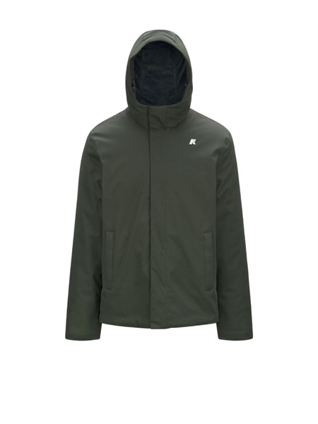 giubbino jacko k way uomo in tessuto verde k8133dw