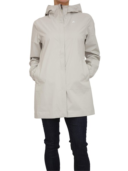 giubbino sophie k way donna in tessuto tecnico beige k5127nw