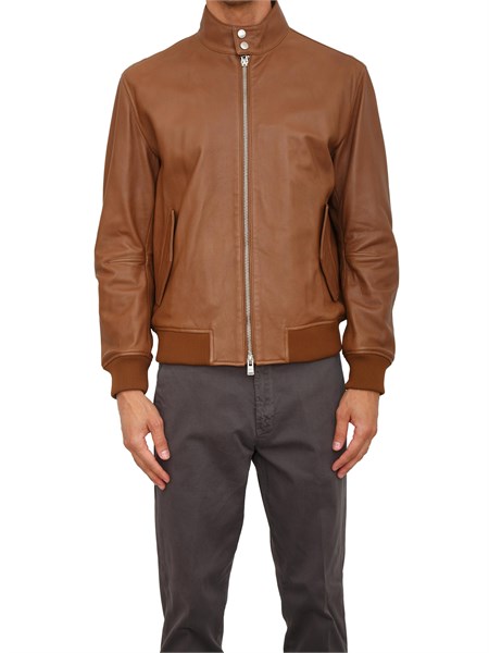 giubbino uomo boss in pelle marrone cognac h moiner50543899