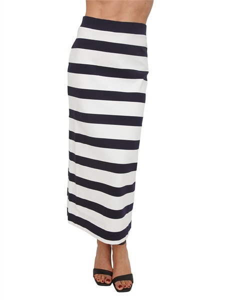 gonna righe blu mmlriviera max mara mm in misto viscosa mmlriviera