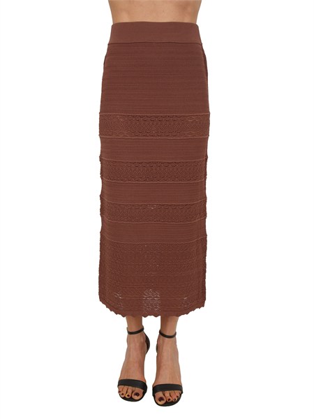 gonna whisky nenette in maglia crochet marrone 41bb whisky