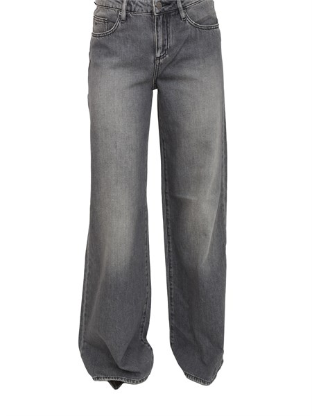 jeans donna armani exchange modello loose in denim grigio con effetto delave xw001184af16086