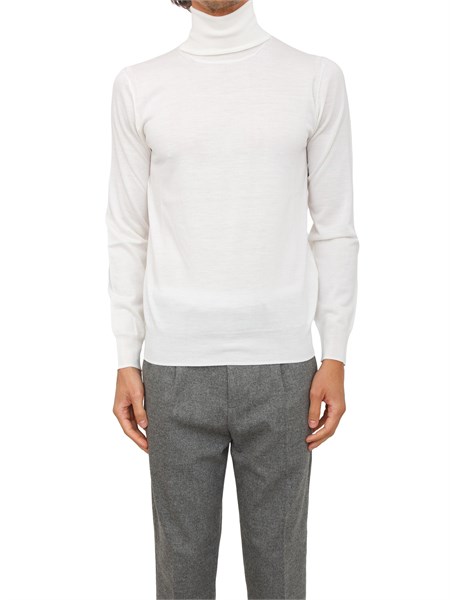 maglia dolcevita paolo pecora in lana merino bianca a003f001