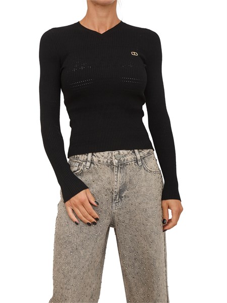 maglia donna twin set nero 252tp3241