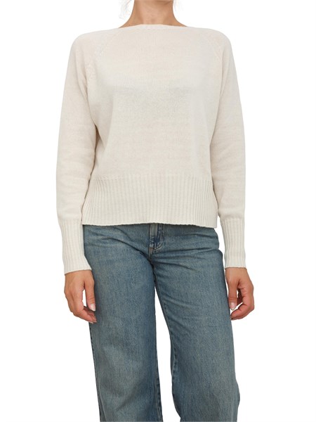 maglia marella in misto cashmere e viscosa beige spider