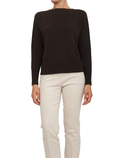 maglia marella in misto cashmere e viscosa marrone spider
