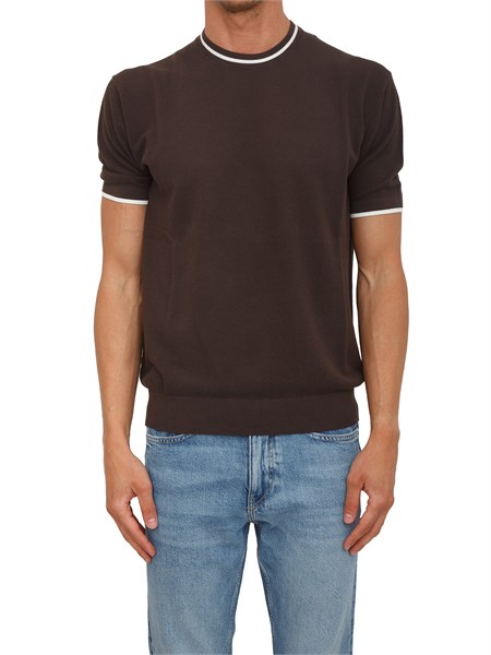 maglia marrone paolo pecora in cotone a018f100