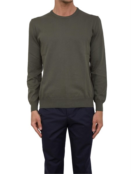 maglia uomo aiace galassi con girocollo e manica lunga in jersey di cotone verde 1451540