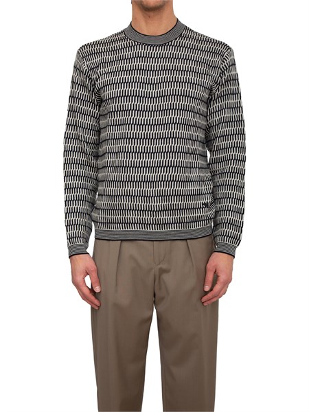 maglia uomo emporio armani in pura lana vergine beige e blu em002194af14195