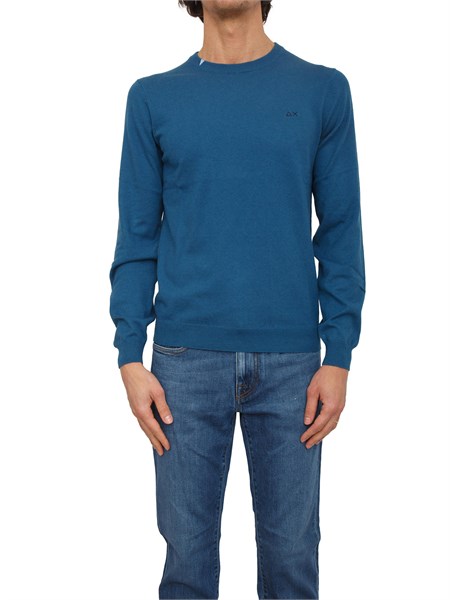 maglia uomo sun68 in lana e cotone blu k45101