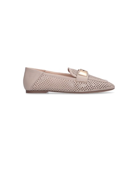 mocassini liu jo donna in pelle traforata taupe sa6031px132
