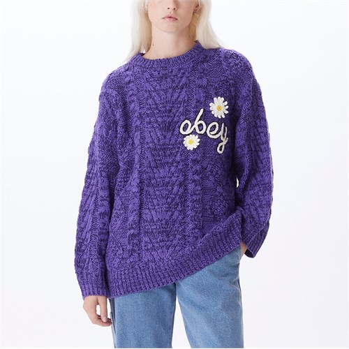 OBEY OBEY 251000114 Magl.Pass Flora Viola Donna in Maglioni