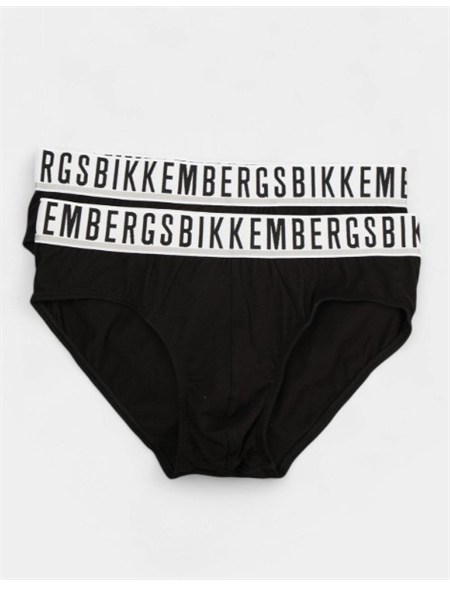 pack 2 slip bikkembergs in cotone nero bkk1usp01bi