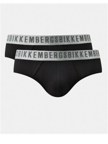pack 2 slip bikkembergs in cotone nero bkk1usp11bi