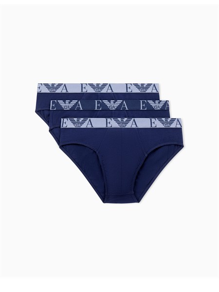 pack 3 slip emporio armani in cotone stretch blu em000258af10778