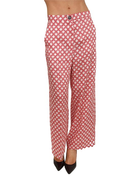 pantalone emmcaraffa emme marella in twill stampato rosso emmcaraffa