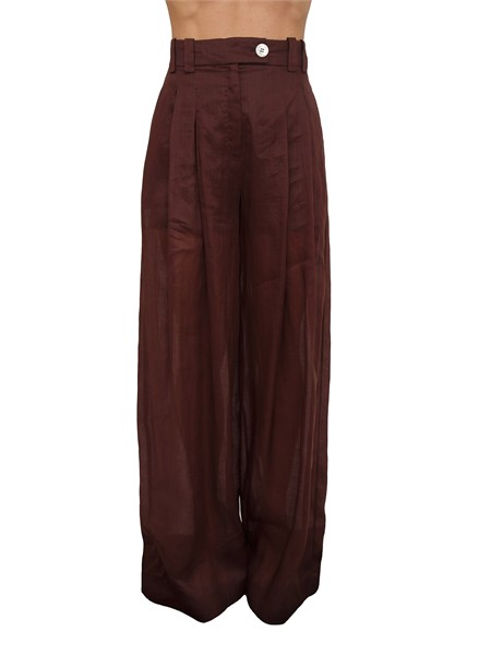 pantalone mllaereo di marella in ramie marrone mllaereo