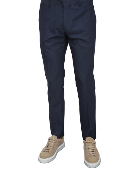 pantaloni bonnie antony morato slim fit in viscosa blu con micro pattern mmts00056fa650255
