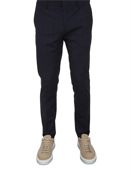 pantaloni bonnie antony morato slim fit in viscosa elasticizzata blu principe di galles mmts00018fa650363