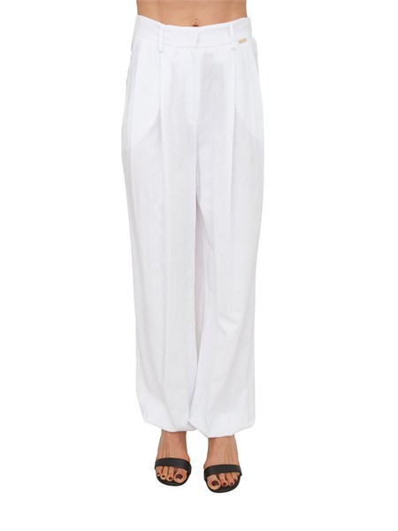 pantaloni fracomina in lino e viscosa bianchi fs26sv3009w62201