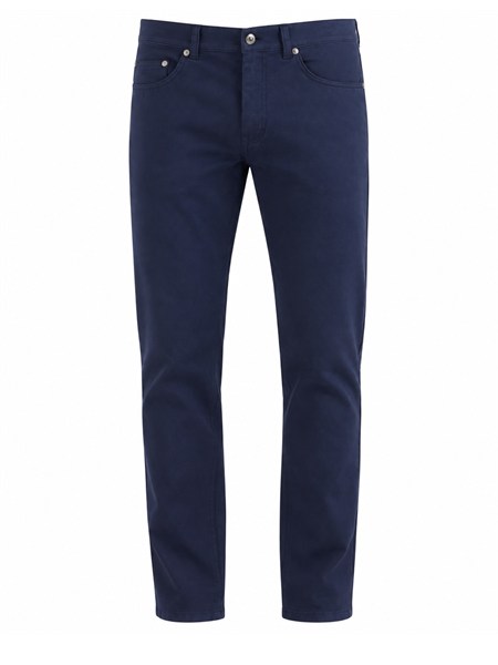 pantaloni harmont blaine uomo in gabardina di cotone blu wnr064053516