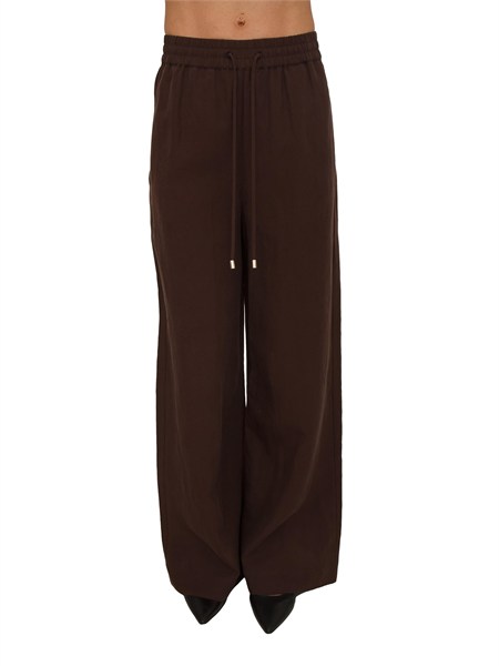 pantaloni liu jo donna in misto lino marrone wa6368t4818