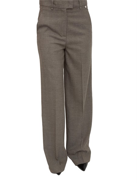 pantaloni liu jo misto viscosa motivo chevron grigio e marrone cf5372t054a