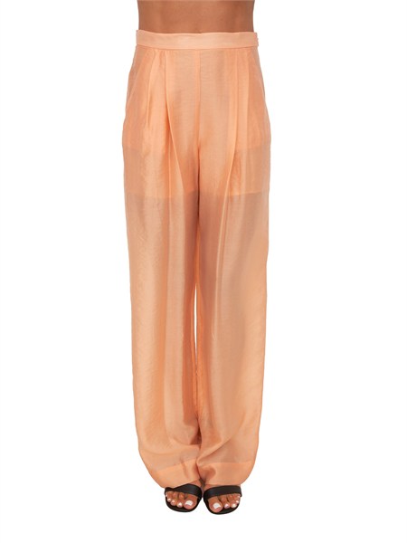 pantaloni micheline kocca in tessuto fluido salmone michelinepf8650