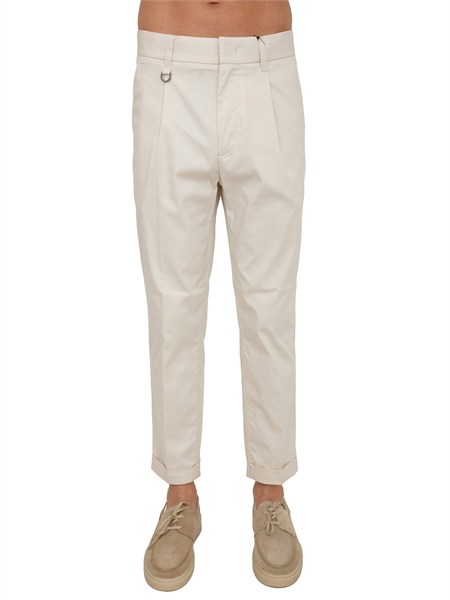 pantaloni paolo pecora in cotone avorio b1250199