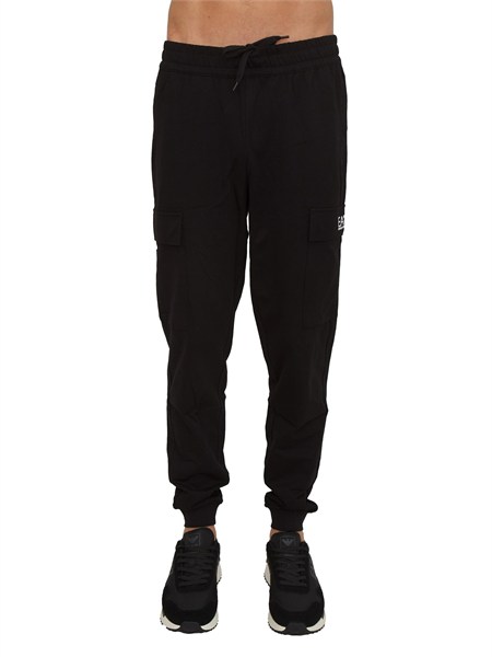 pantaloni tuta cargo ea7 emporio armani in cotone nero 8npp67pjvrz