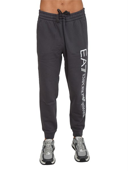 pantaloni tuta uomo ea7 emporio armani in cotone grigio con logo 7m000572af10377