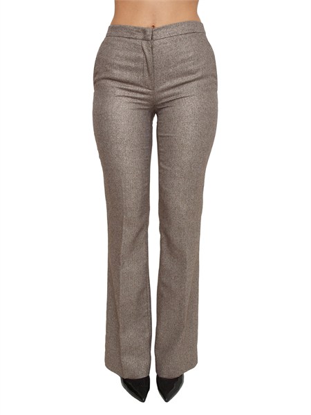 pantaloni twinset in misto lana a fantasia chevron con lurex 252tt2161