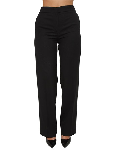 pantaloni twinset in twill misto lana nera 252tt2127