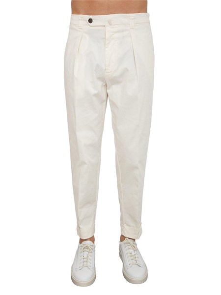 pantaloni uomo berwich in cotone elasticizzato avorio chiaia gdol0580x