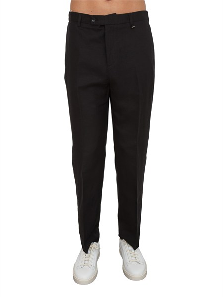 pantaloni uomo evan antony morato in misto lino e viscosa neri mmtr00791fa900135