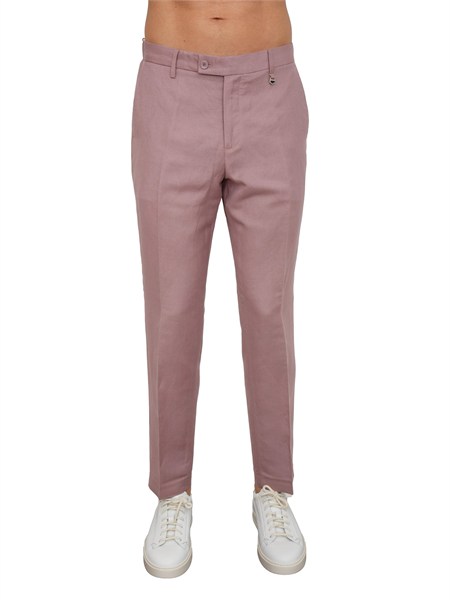 pantaloni uomo julian antony morato in misto lino viscosa rosa mmts00073fa900135