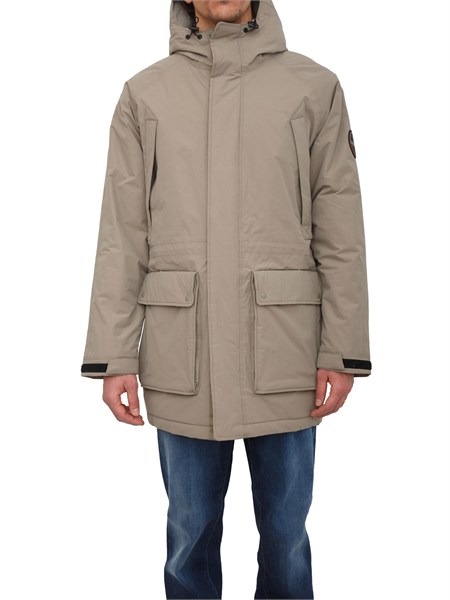 parka lungo diries napapijri in tessuto tecnico tortora a diriesnp0a88ten1t1