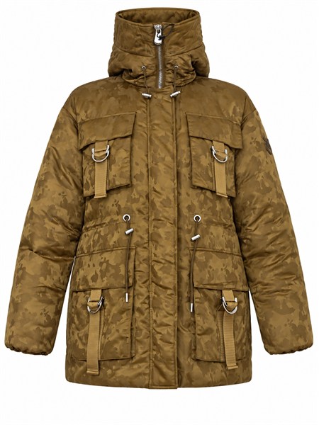 piumino passito pinko vera piuma doca in raso tecnico camouflage passitoa3lz
