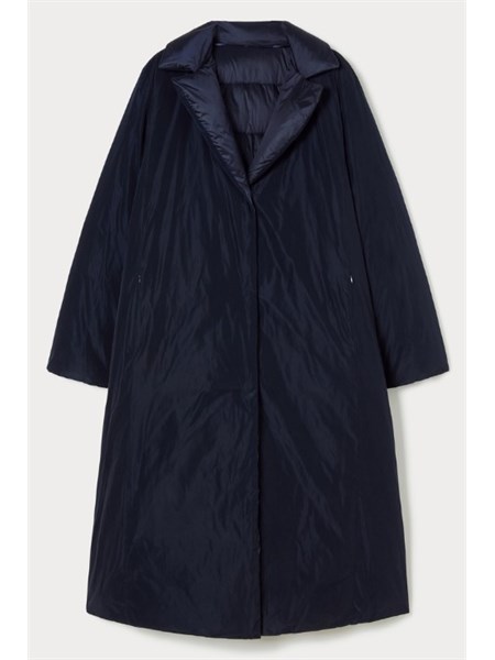 piumino reversibile tequila di marina rinaldi in taffeta e nylon cangiante blu tequila