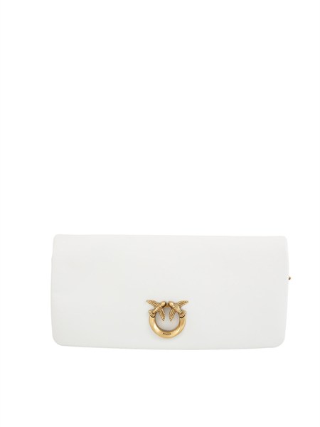 pochette media love bag click soft horizontal pinko in pelle bianca 106022a0qo
