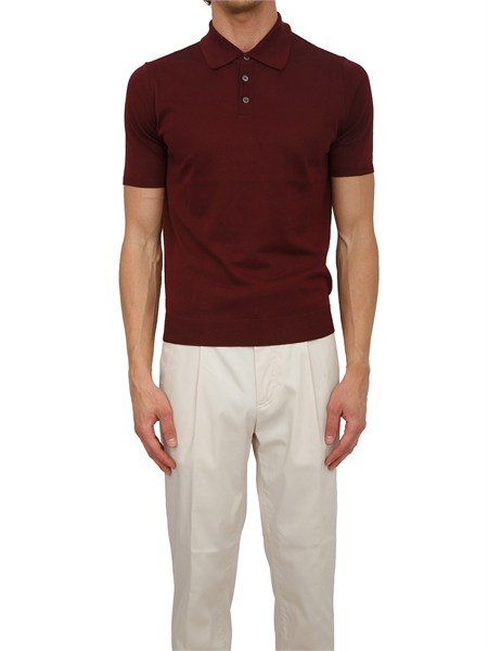 polo aiace galassi in maglia di seta e cotone bordeaux 1461597
