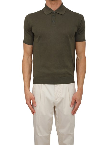 polo aiace galassi in maglia di seta e cotone verde 1461597